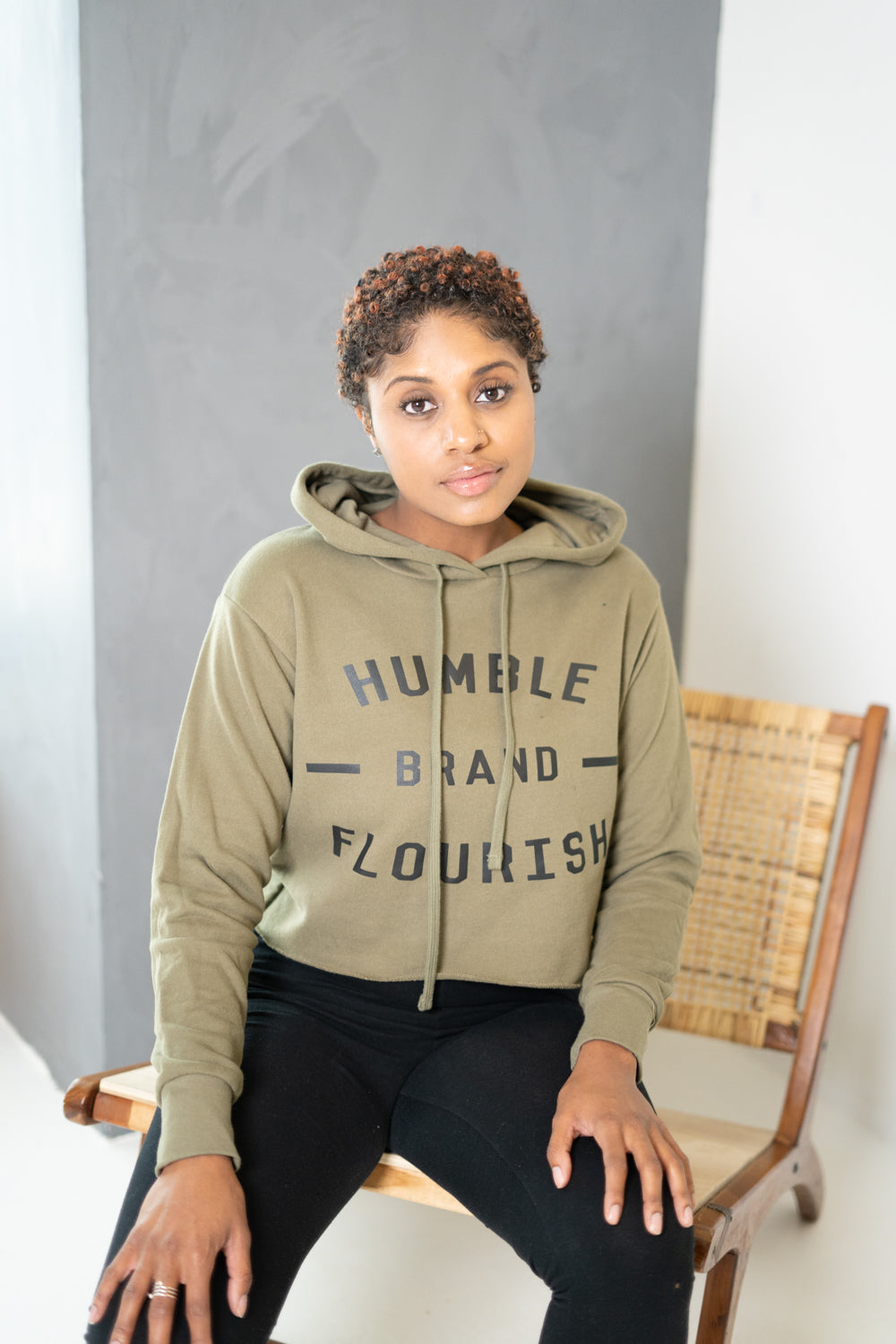 Humble Flourish Brand Signature Women's Crop Top Hoodie