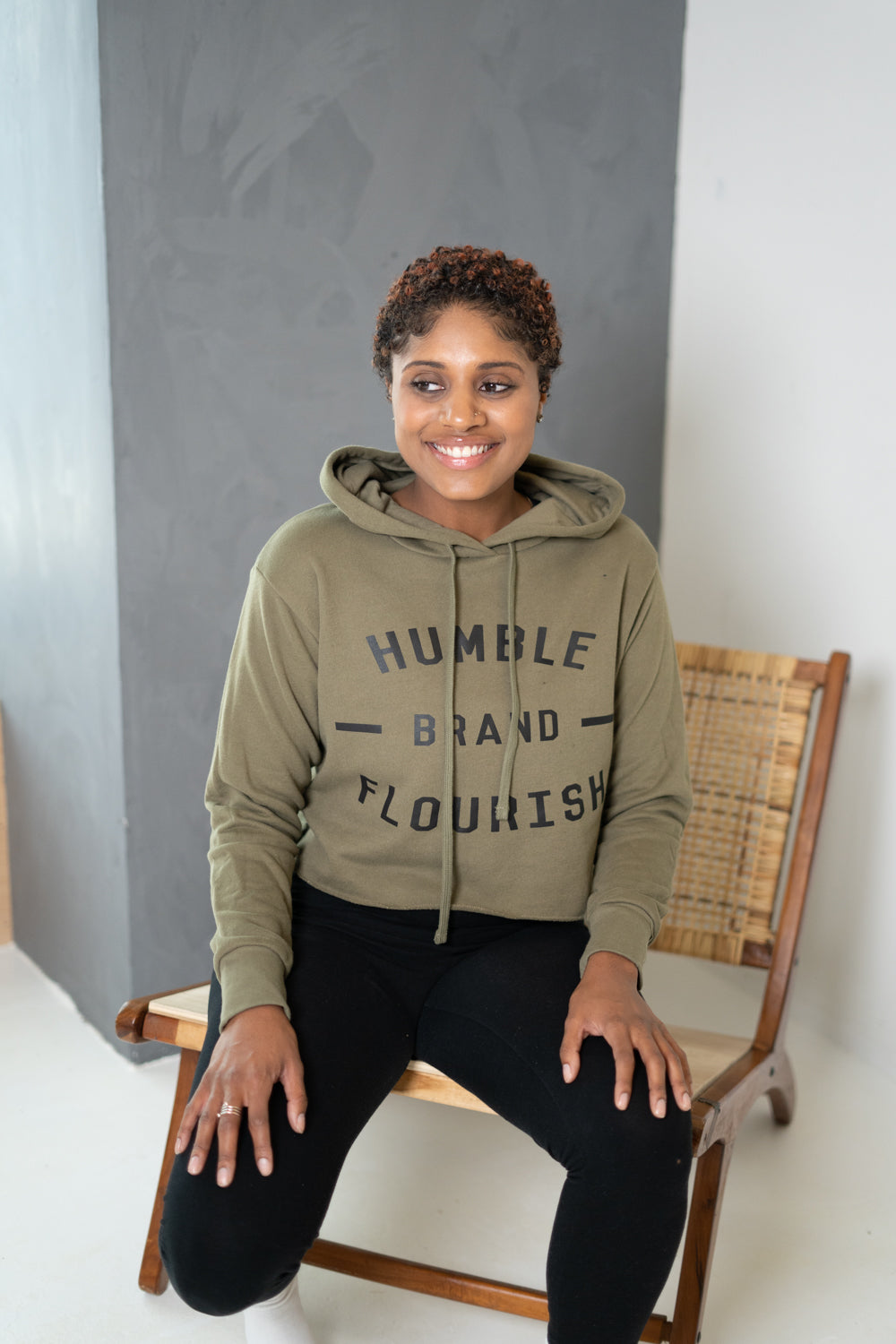 Humble Flourish Brand Signature Women's Crop Top Hoodie